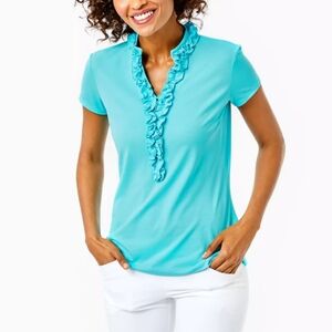 NEW! LILLY PULITZER FRIDA TOP TEAL MED